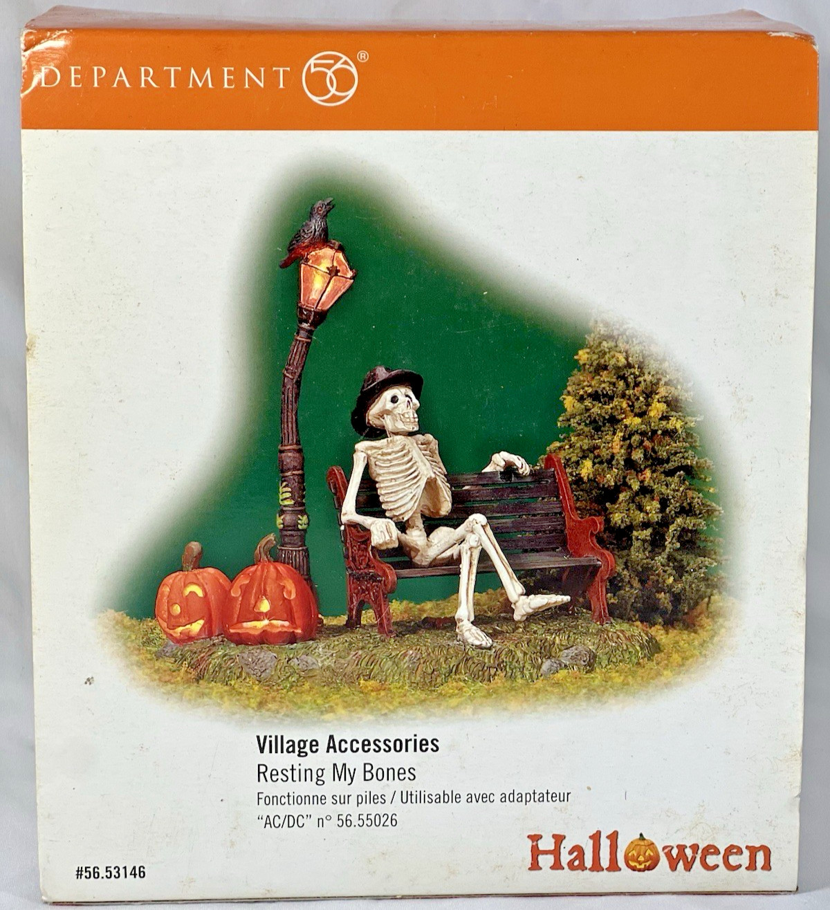 Halloween Dept 56 52514 “Village Animated Swinging Skeleton” Retired Tested