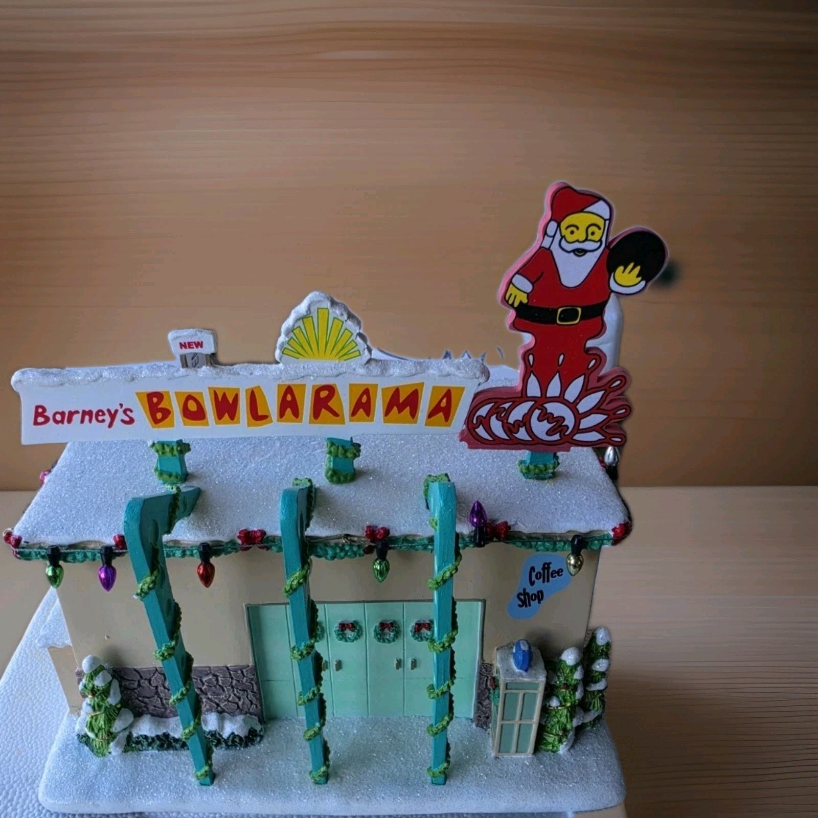 The Simpsons Christmas Hawthorne Village 2004 Barney’s Bowl-a-Rama COA