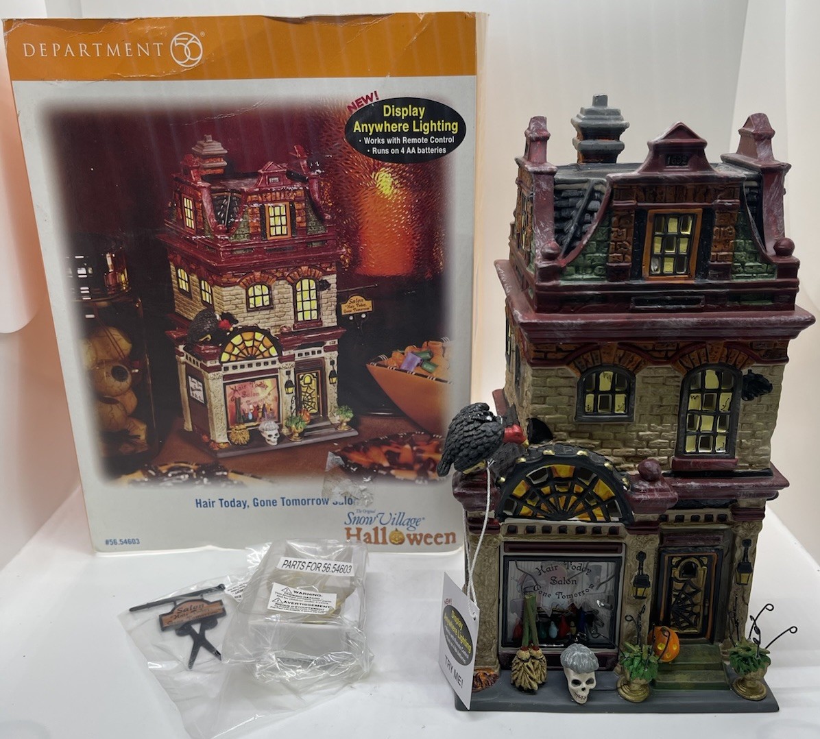 Dept 56 Halloween 2005 #56.54603 “Hair Today, Gone Tomorrow Salon, In Box