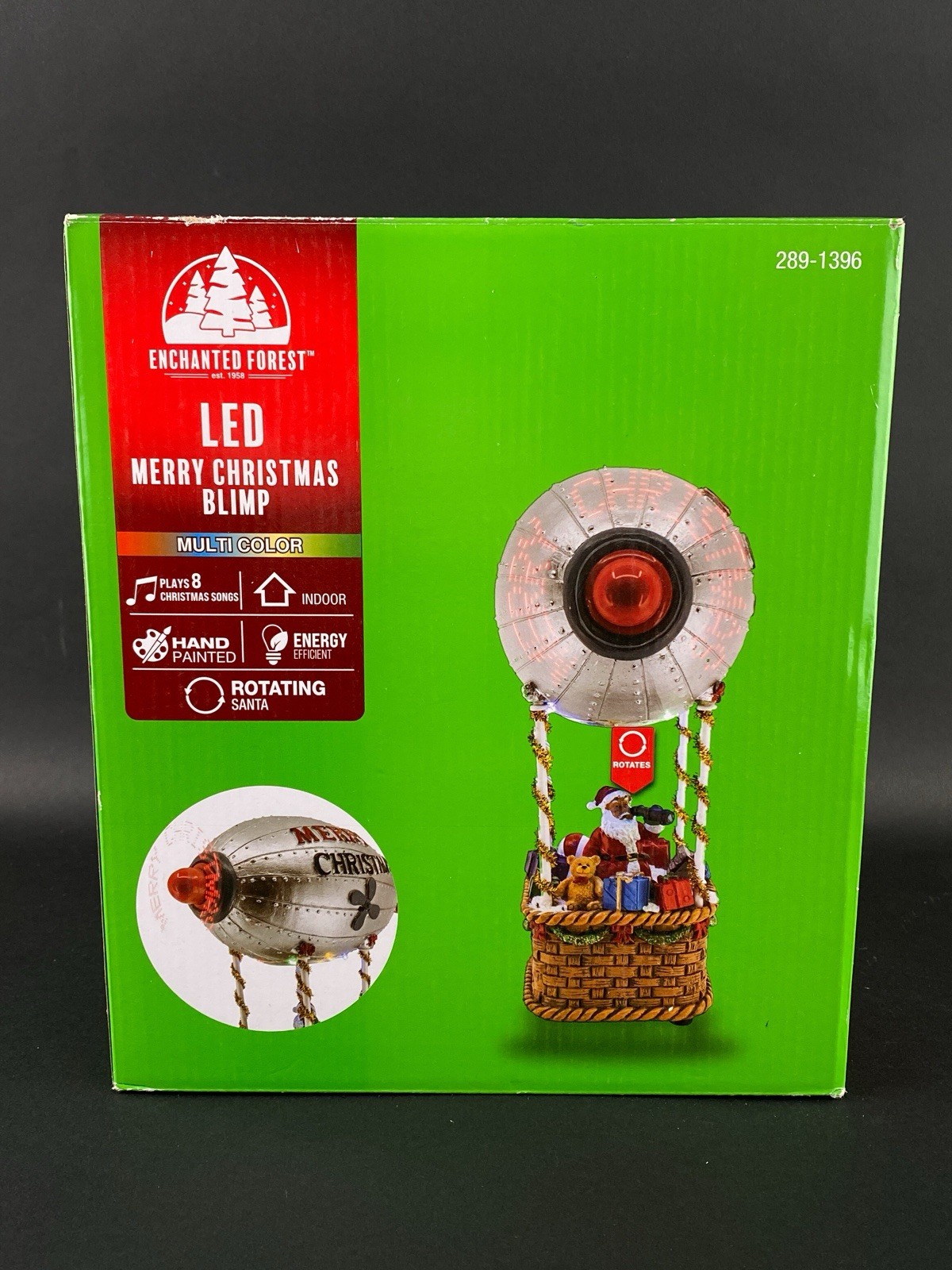 Enchanted Forest LED Merry Christmas Blimp Air Balloon Lighted Musical Animated