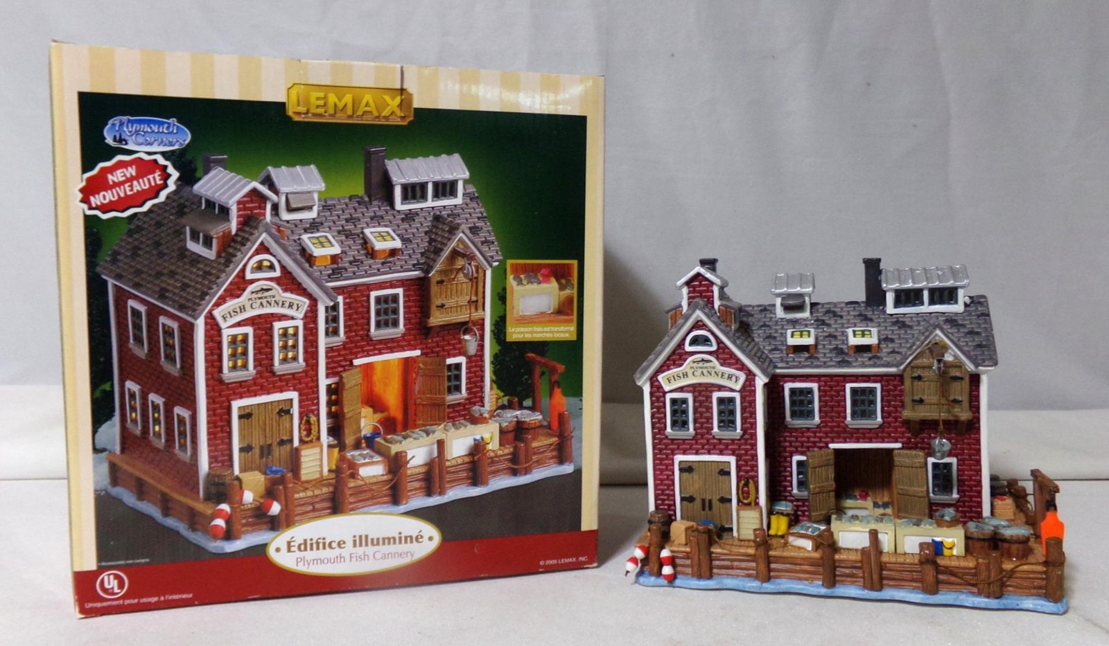 Lemax Plymouth Corners Fish Cannery Lighted Building