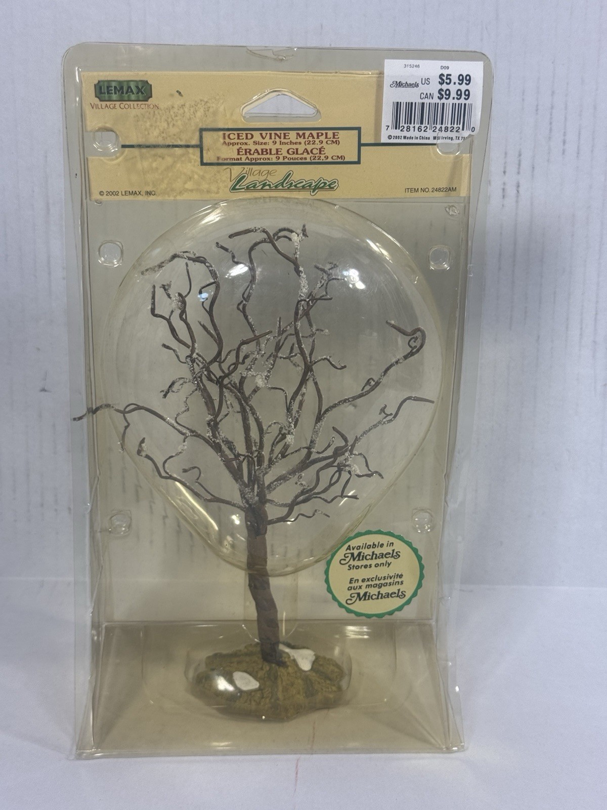 Lemax Iced Vine Maple Large Village Landscape Tree 2002 New Sealed 9”