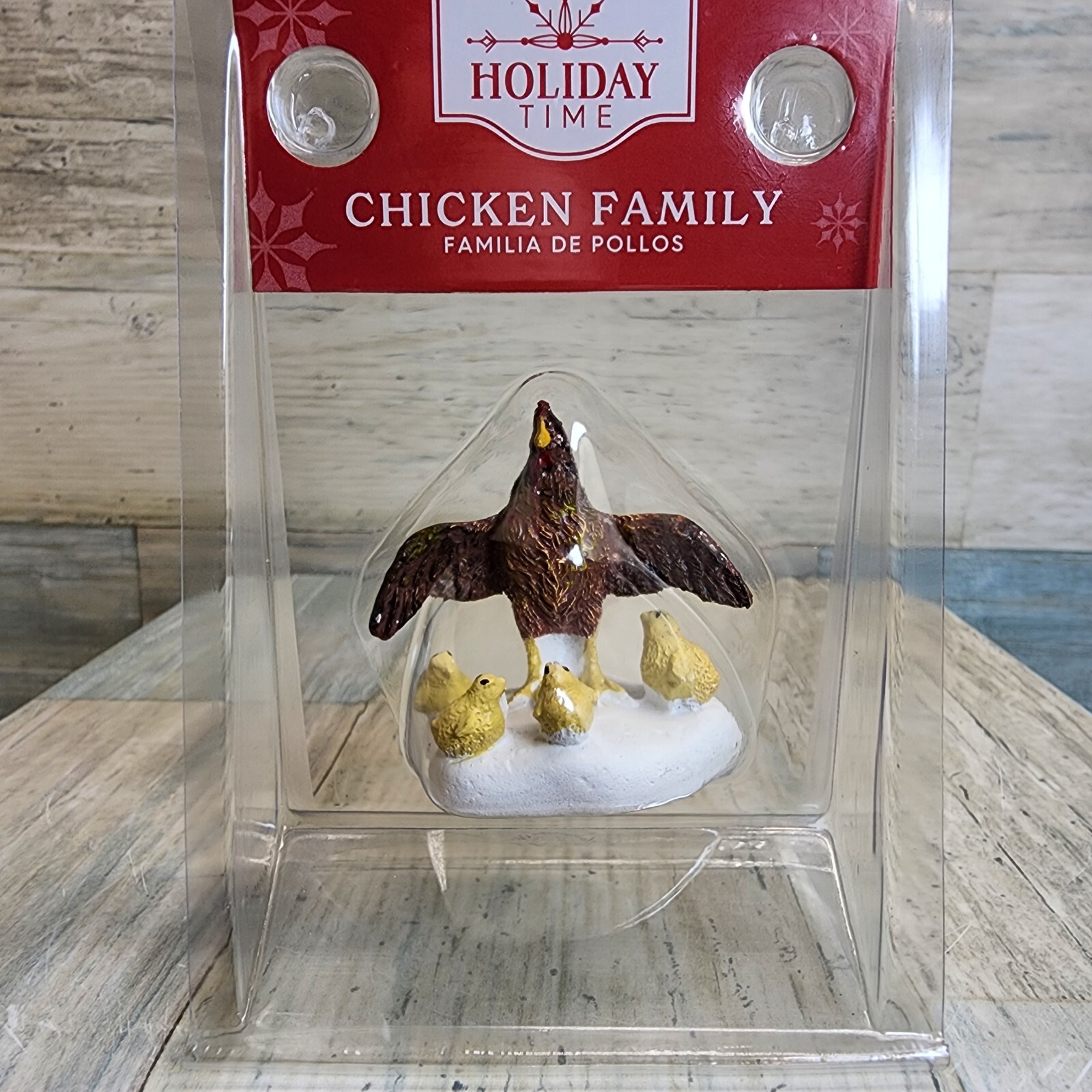 Holiday Time Christmas Village Accessory Chicken Family