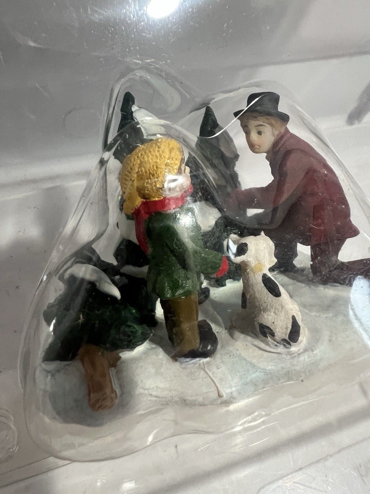 Holiday Inspirations Town Series House Accessory Trees, Dad, Kid & Dog NEW