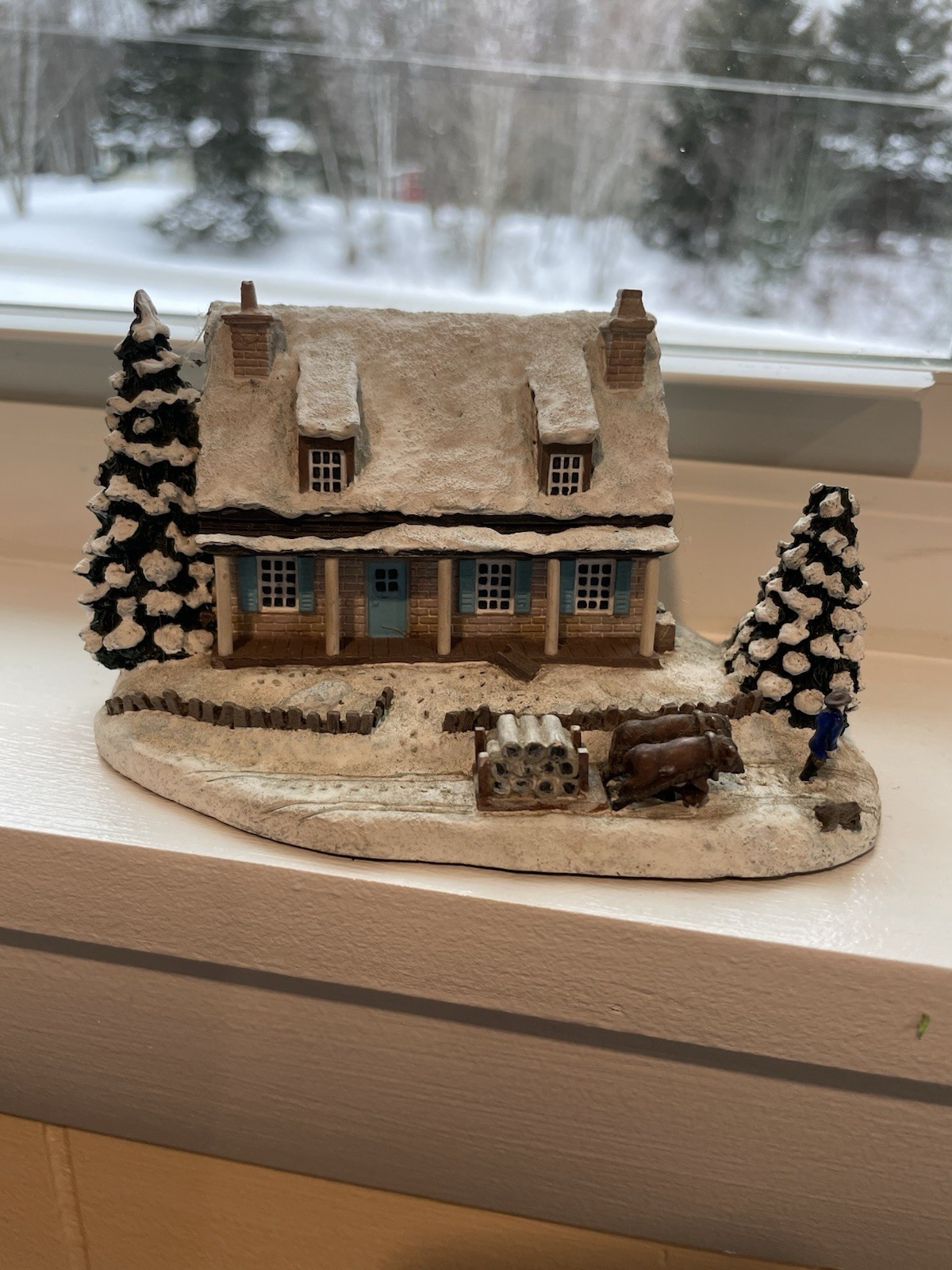 VTG 1994 Currier & Ives The Snow Storm Sculpture #518A Miniature Hawthorne