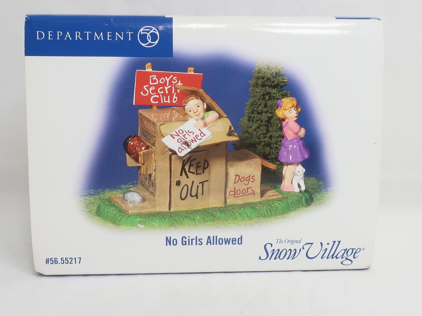 Dept. 56 Snow Village Figurine Accessory ~ No Girls Allowed #55217