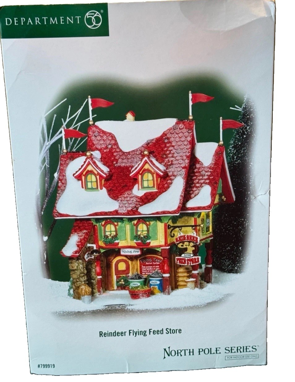 Department 56 Reindeer Flying Feed Store North Pole Series #799919