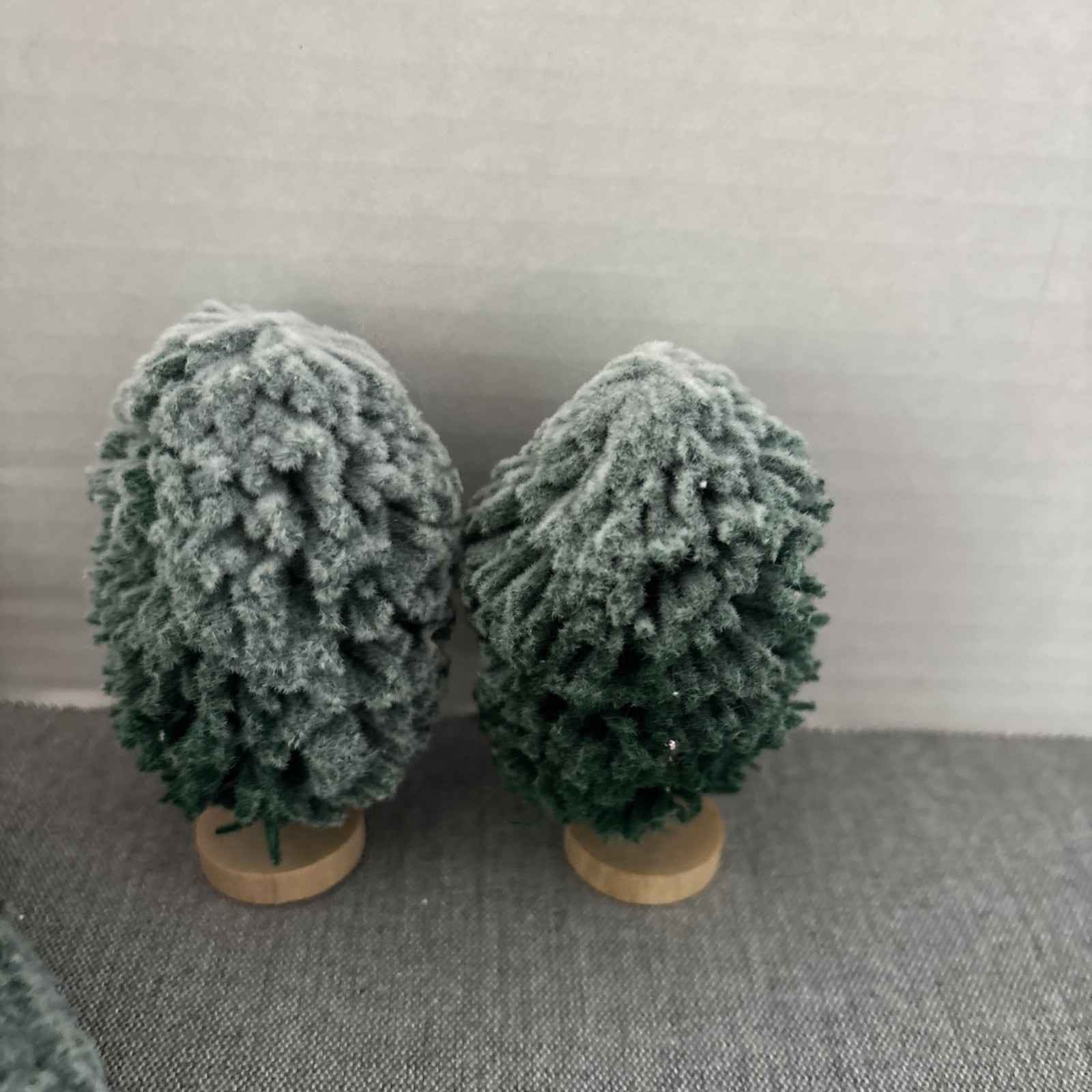 LOT of 7 Department 56 Trees Bushes Snow covered VINTAGE Taiwan