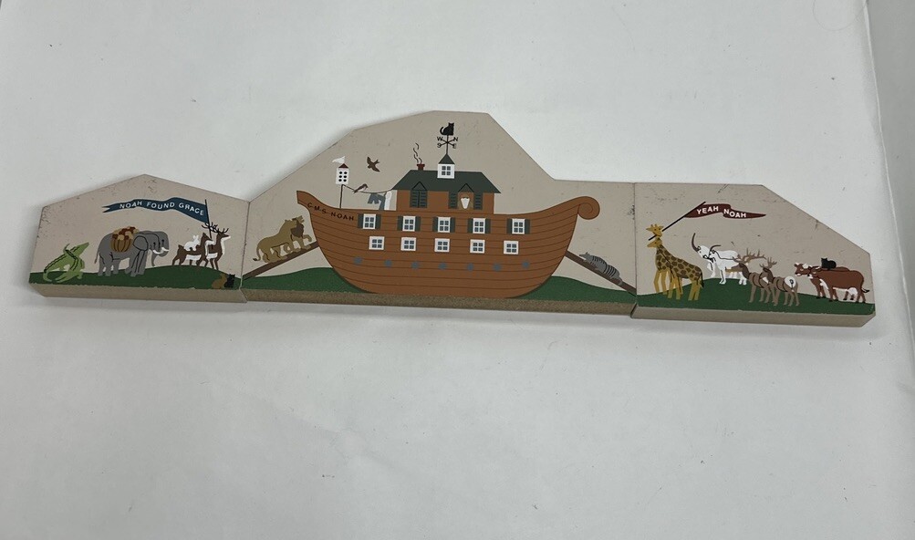 Cat’s Meow Wood 3 Piece Noah’s Ark Bible Story Faline Jones Vintage 1995