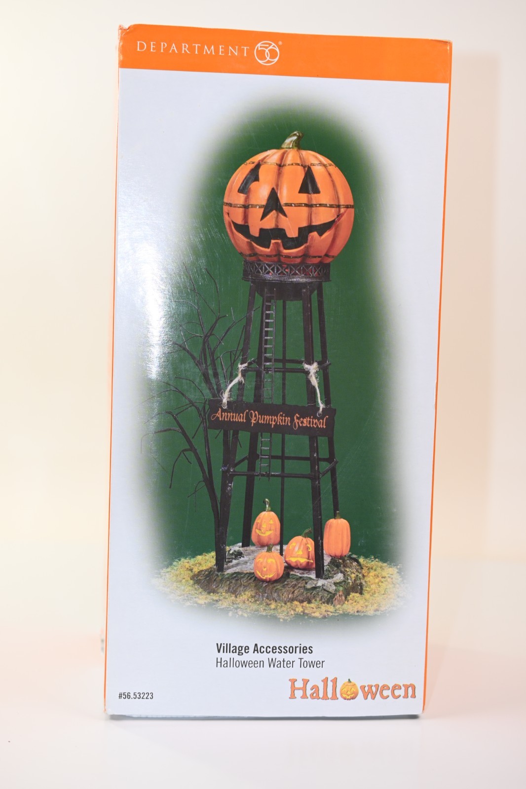 Dept 56 Halloween Water Tower #56.53223 NIB Village Accessory Pumpkin