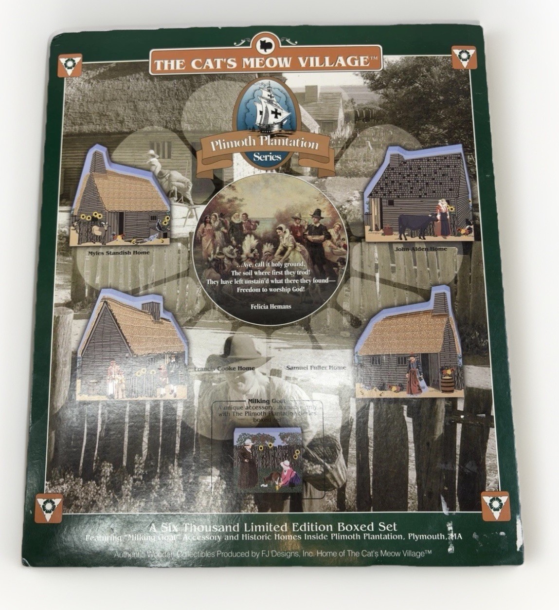 Cat’s Meow Village Plimoth Plantation Series Limited Edition 5 Pc Boxed Set USA