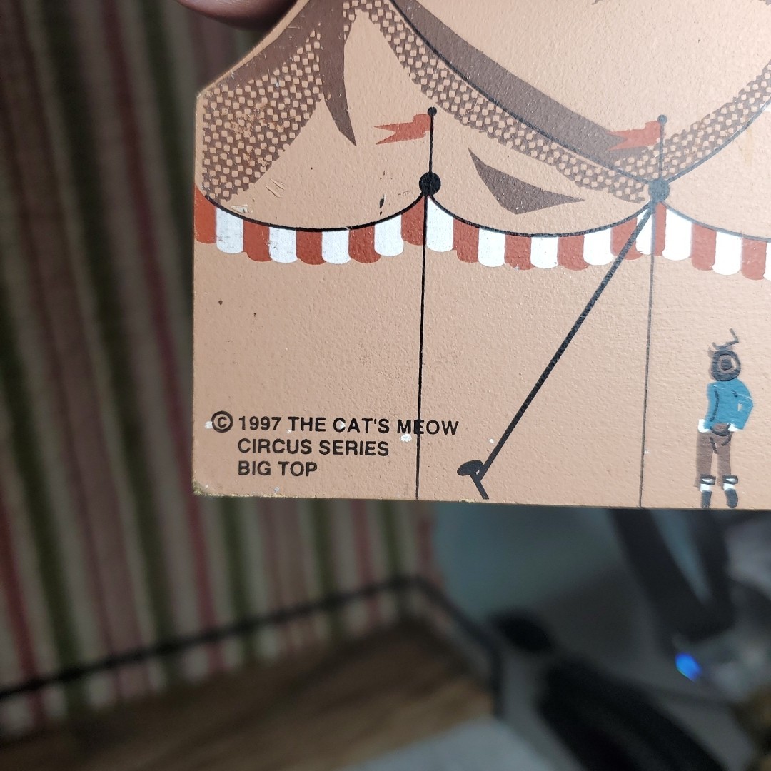 Vintage Cat’s Meow Big Top Tent Shelf Sitter 1997 Circus Series