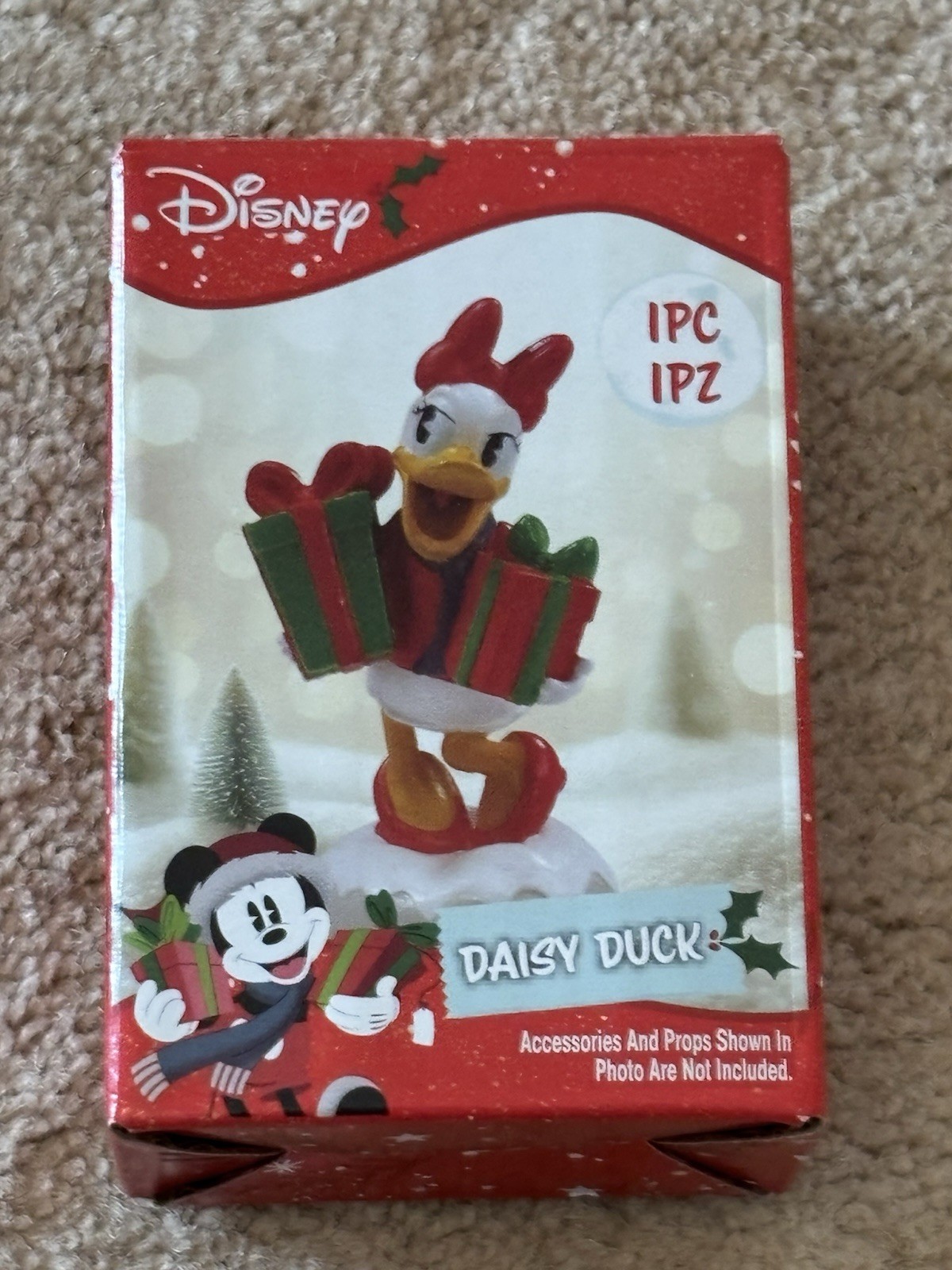 NEW, Ruz Disney Daisy Duck Presents Christmas Village Figure Decorative 2” Mini