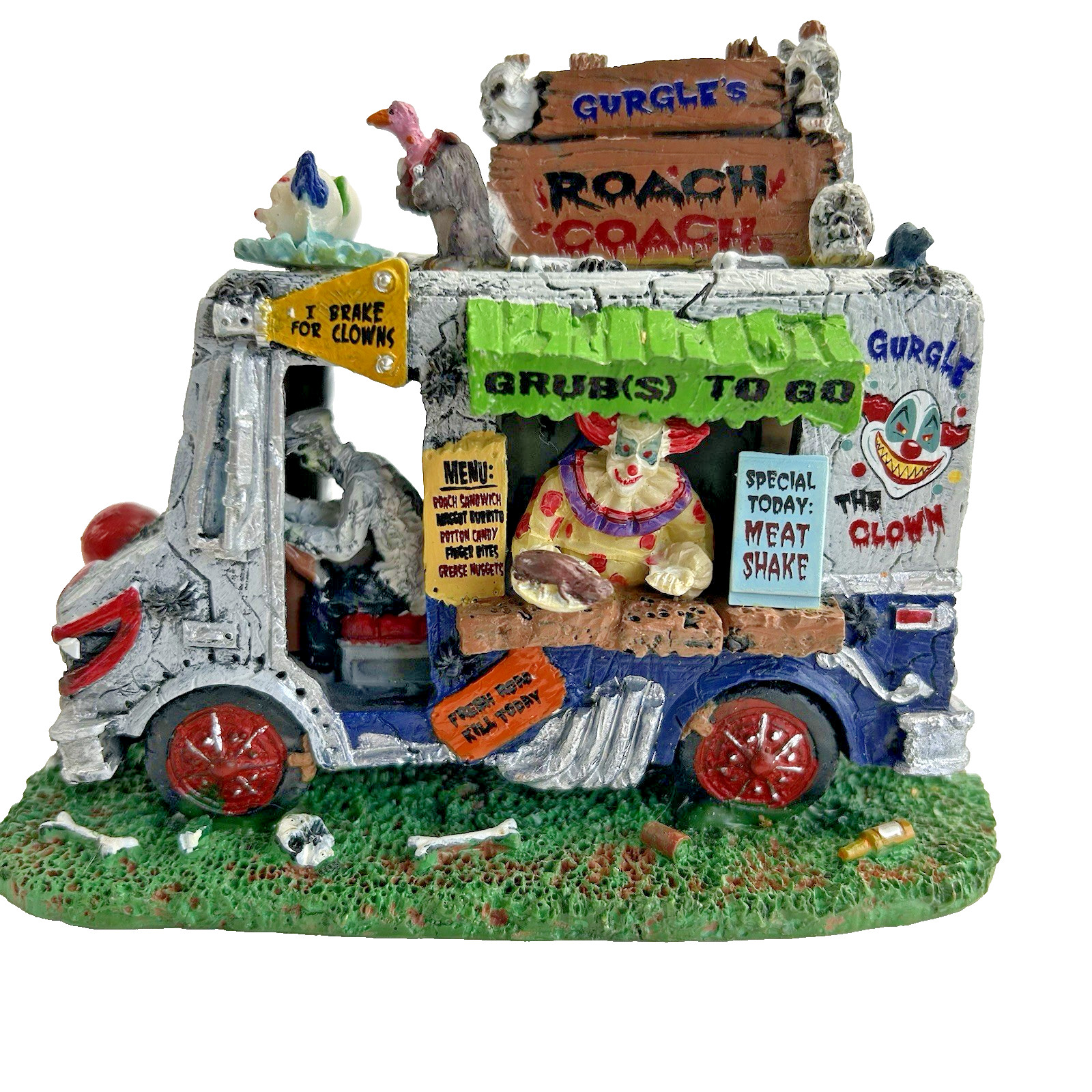 Lemax Gurgle Roach Coach Spooky Town 43103 Truck Retired Halloween Decor