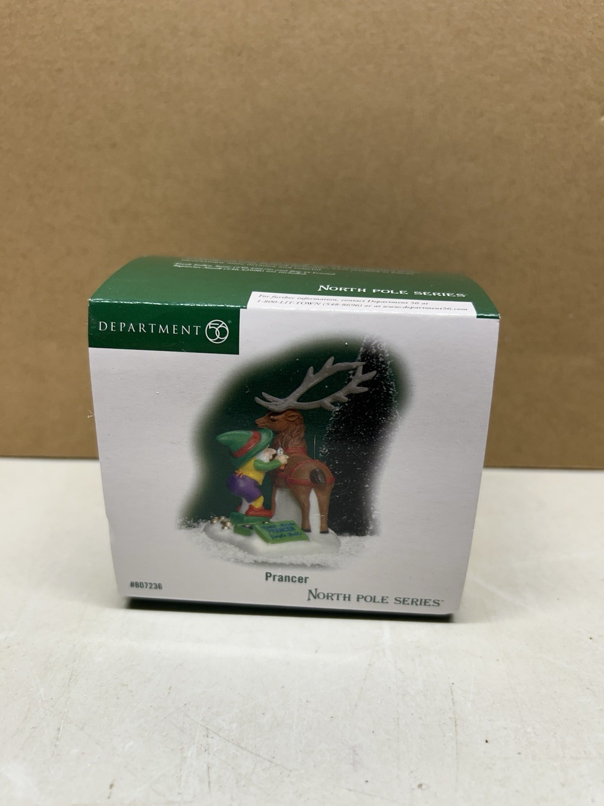 New In Box Dept 56 – North Pole Series – “Prancer” Reindeer Figurine #807236