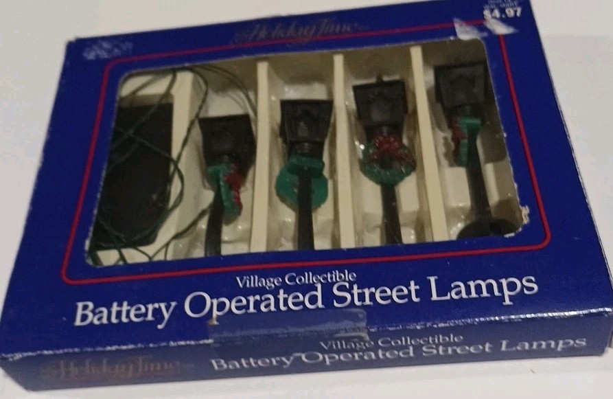 Holiday Time Battery Operated Street Lamps Lights Christmas Village Decor