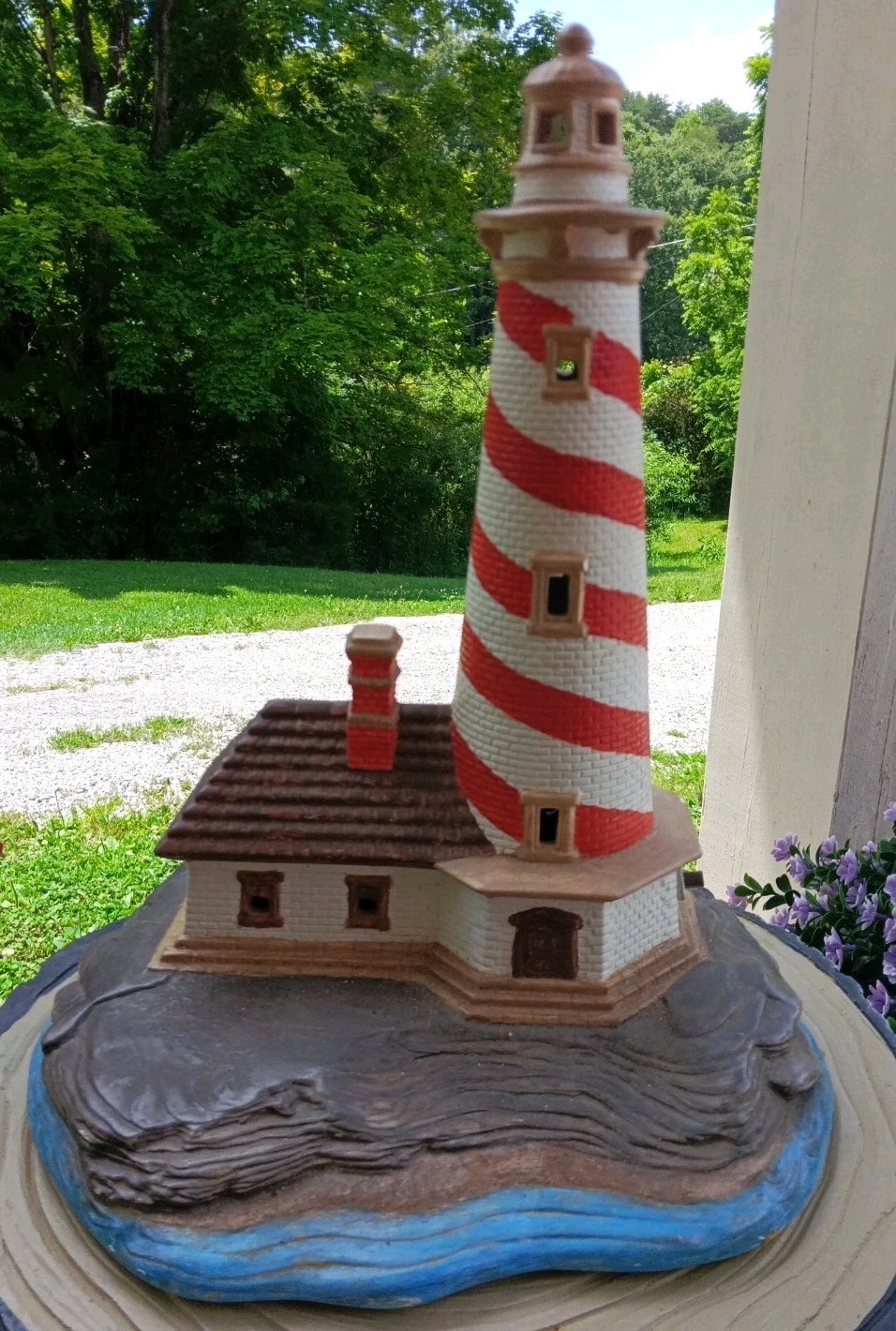 Vintage Byron Molds Hand Painted Lighthouse Ceramic 1980