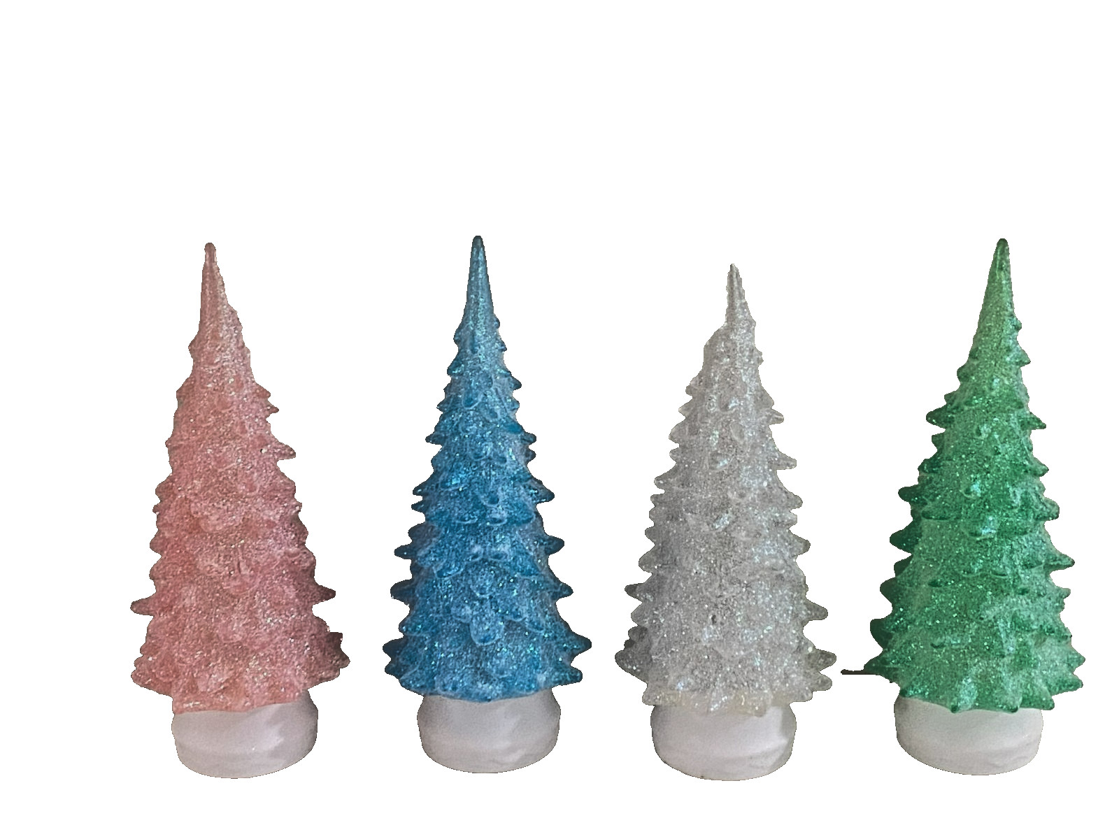 6″ COLOR CHANGING LED GLITTER CHRISTMAS TREE COLOR CHOICE BLUE GREEN WHITE PINK
