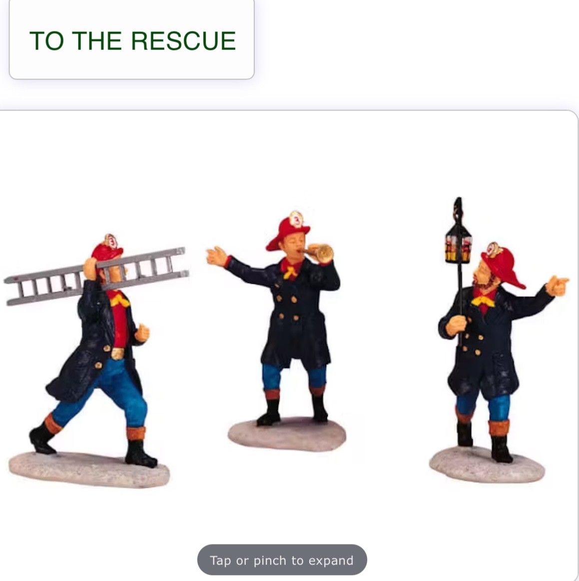 Lemax Christmas To The Rescue Firefighters Set New Sealed 02439A Action Heroes