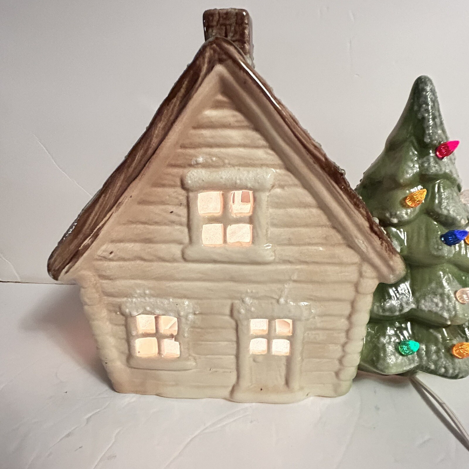 Marcia Ceramics Lighted Christmas Tree Mountain House Inspirations Holiday Vtg