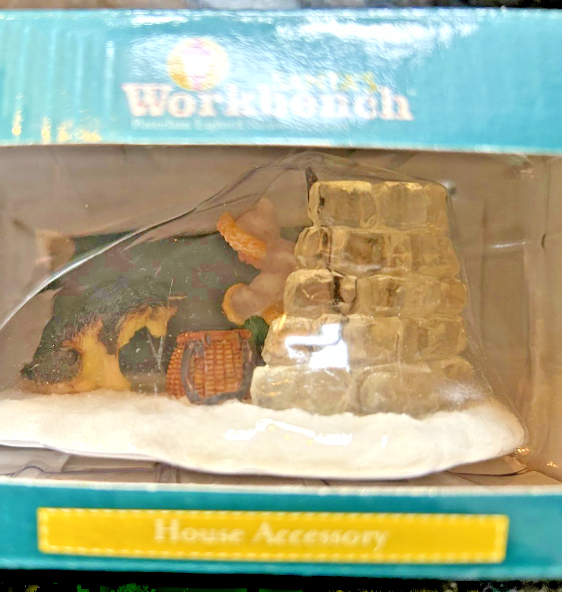Santa’s Workbench Village Accessory –Eskimo and Dog Ice Fishing New in Box (NIB)