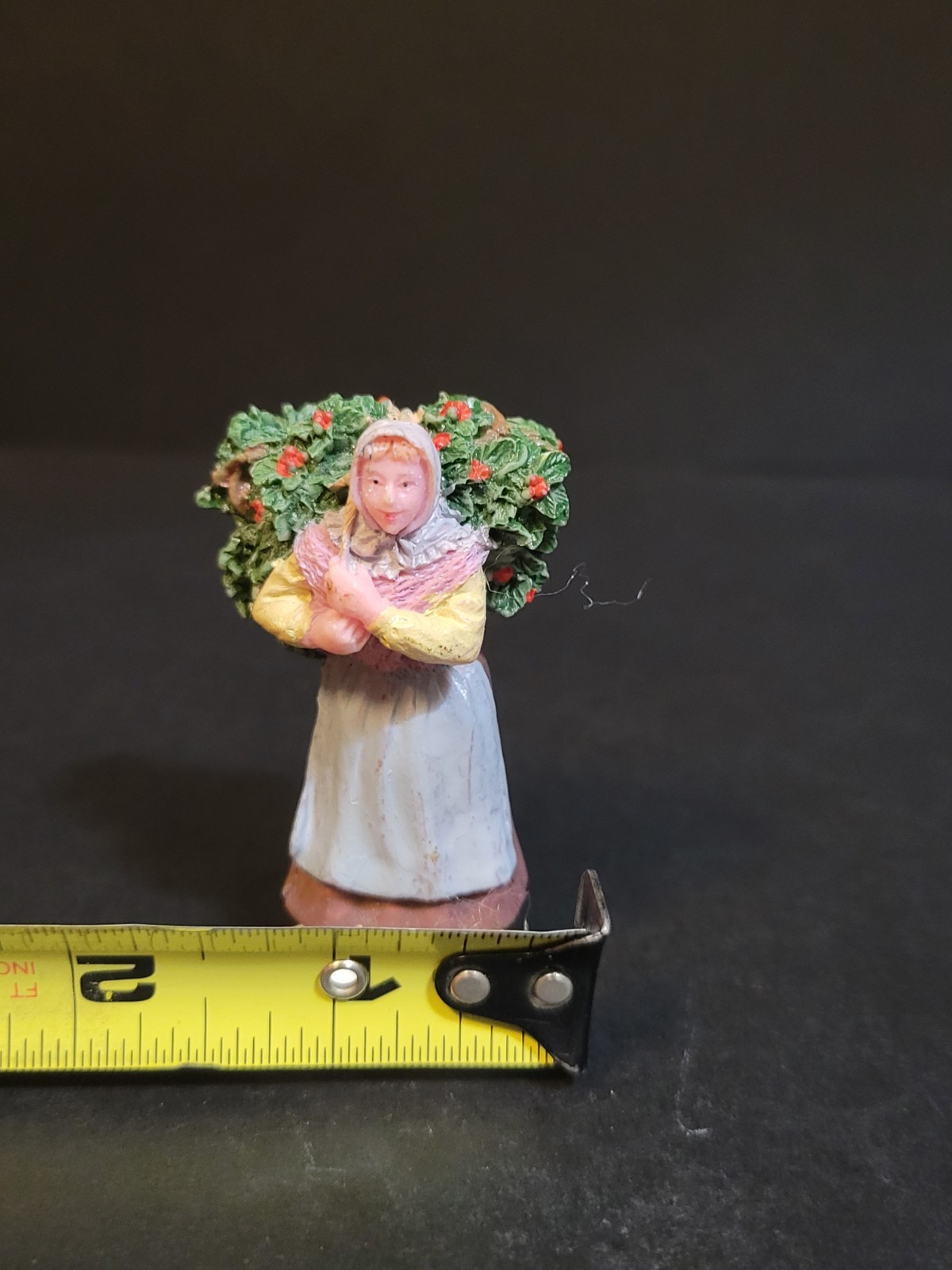 Lemax Christmas Village Town Holly Gatherer 02802 Woman Carrying Seller Vendor