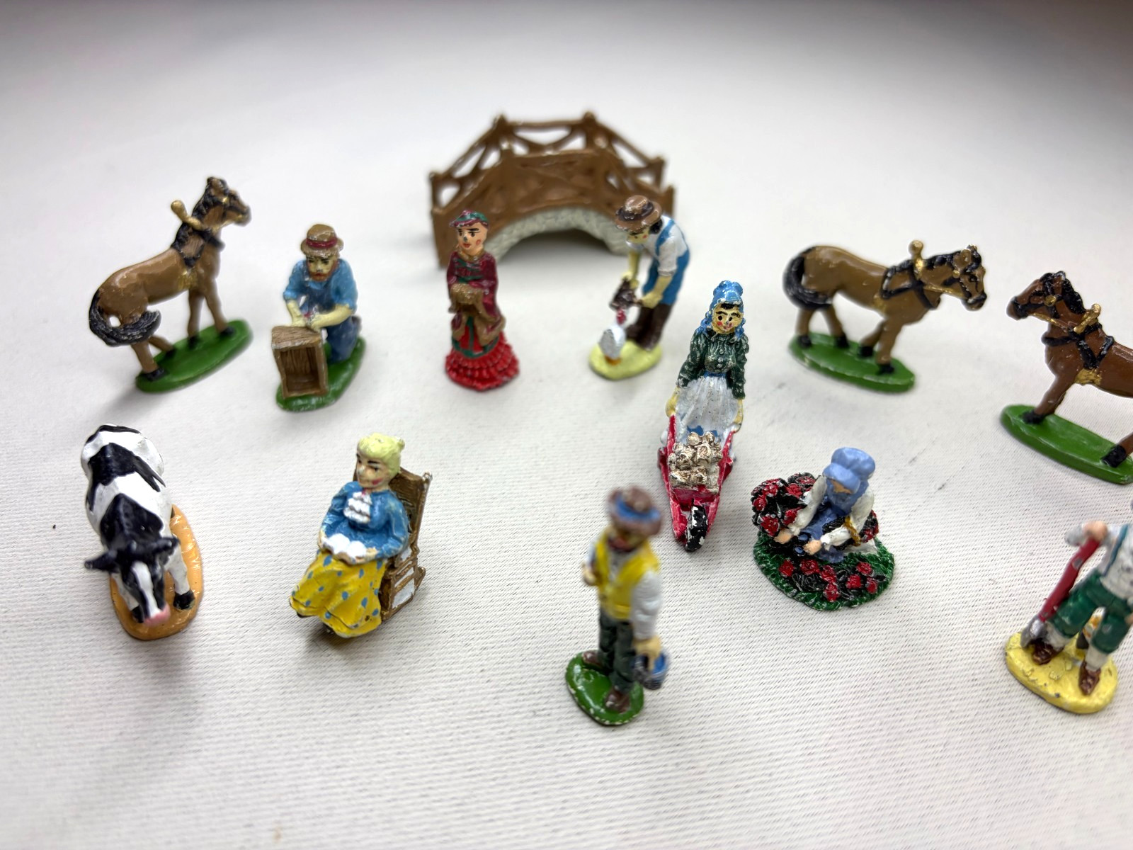 Vtg Liberty Falls Americana Pewter Collection Miniatures Lot 27 Figures Bridges