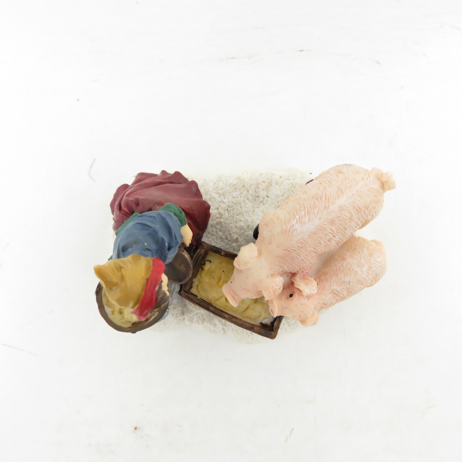 Holiday Time Christmas Village Accessory Collectibles – GIRL FEEDING PIGS- NIP