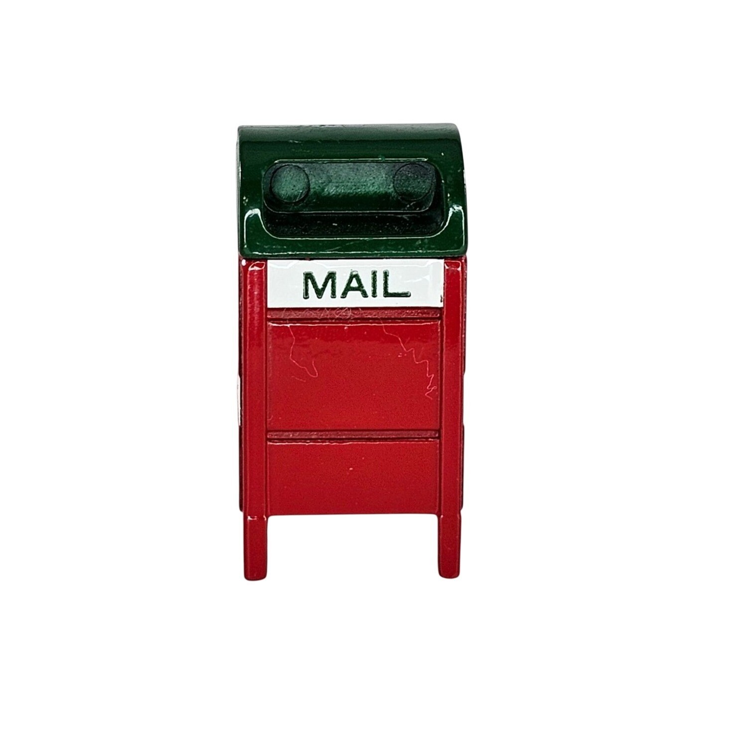 Department 56 Snow Village Miniature Metal Mailbox Red Green Collectible Decor