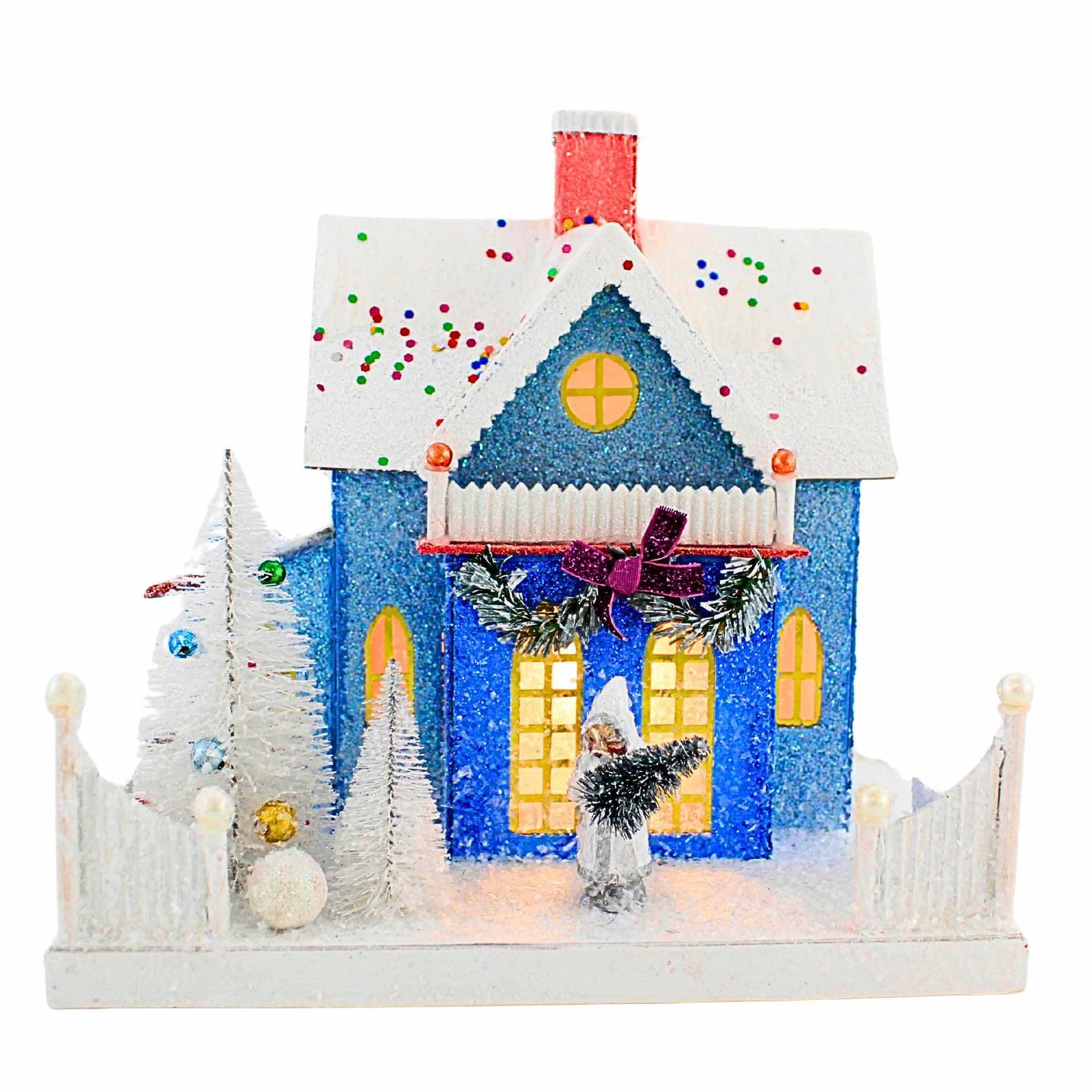 Cody Foster 9.75In Confetti Cottage, Paperboard, Village House Putz Hou300