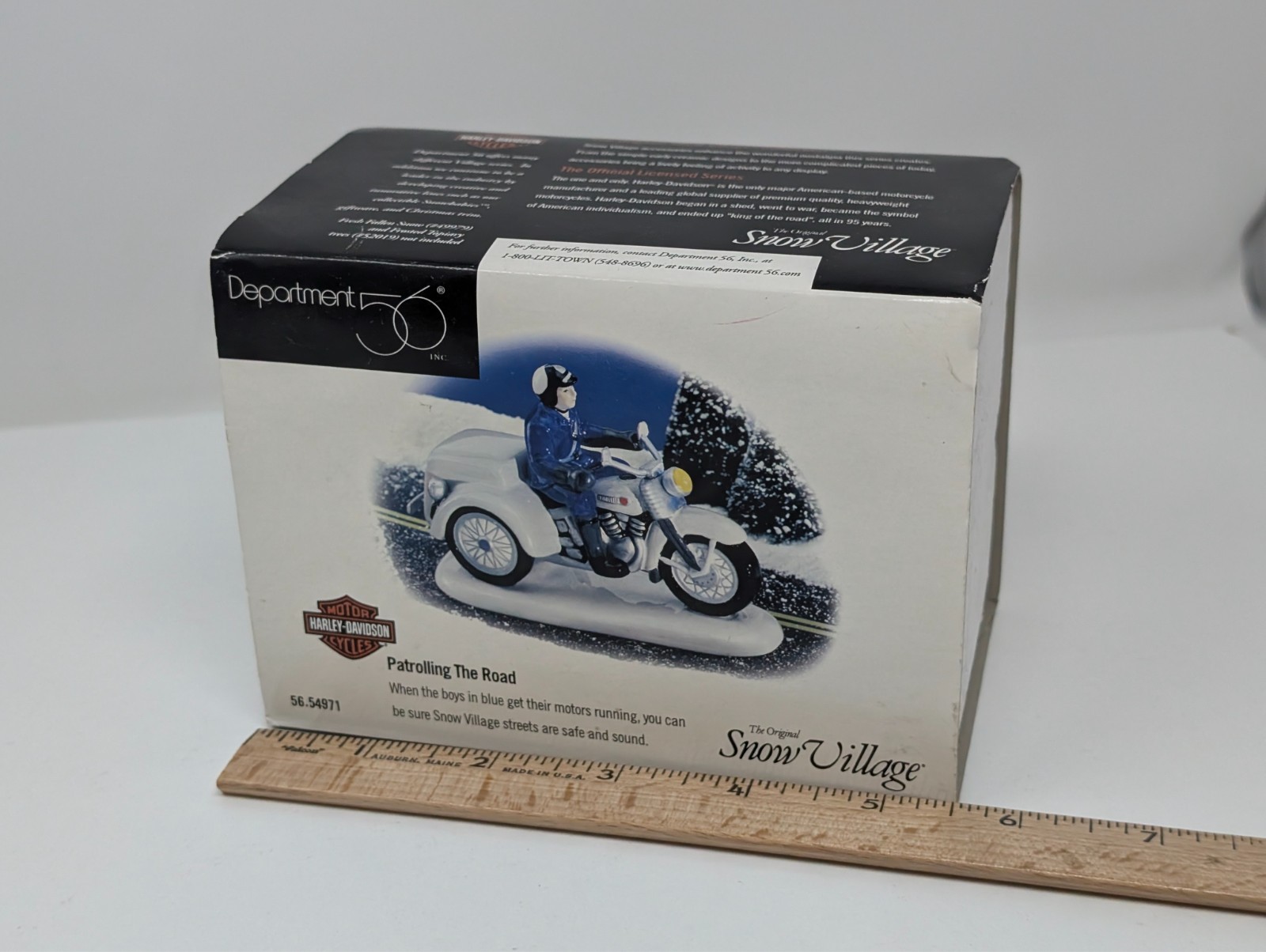 Dept 56 Snow Village: Patrolling the Road, 56.54971, Harley-Davidson Police Bike