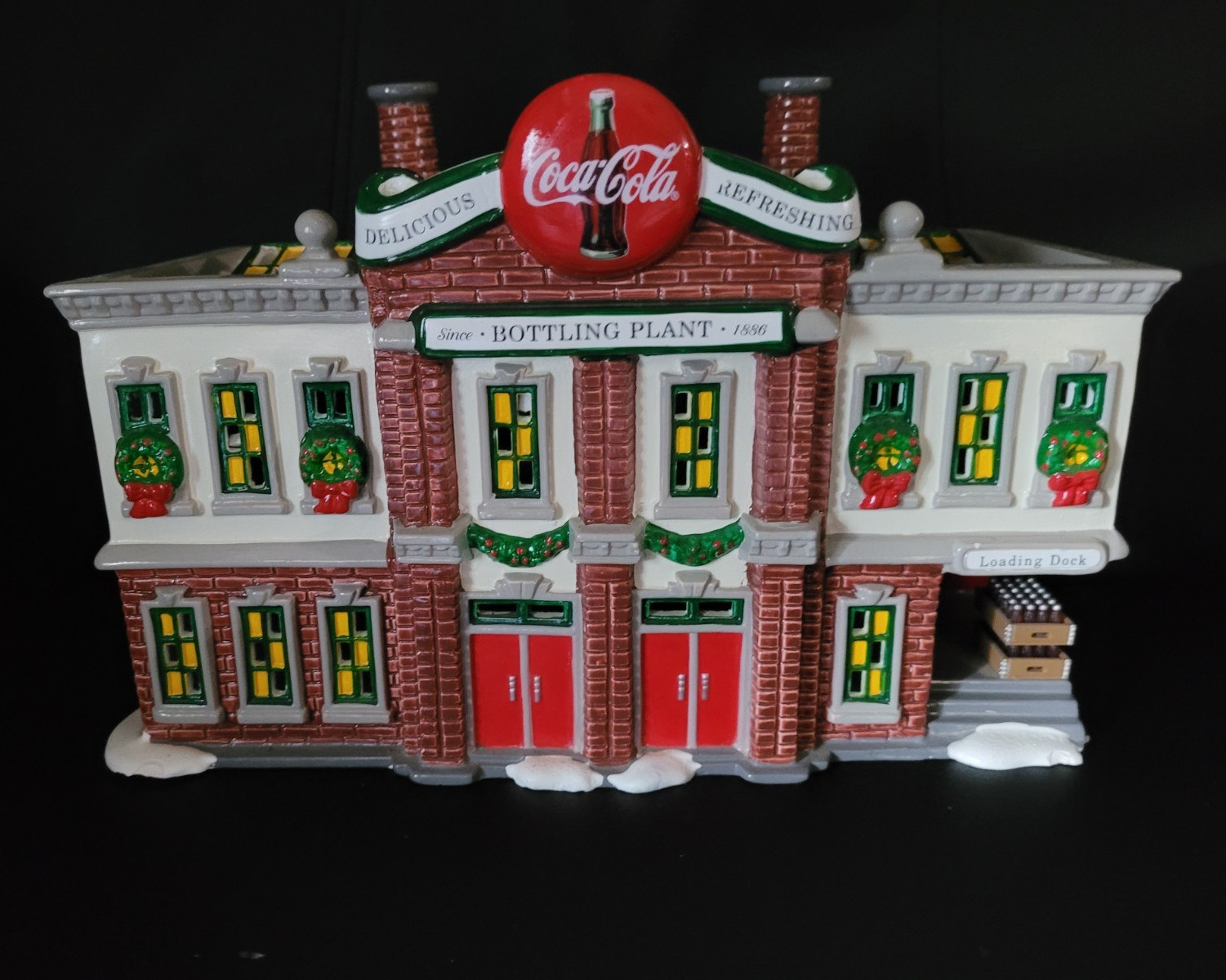 Department 56 Snow Village Coca-Cola Bottling Plant 1994 Ceramic Village