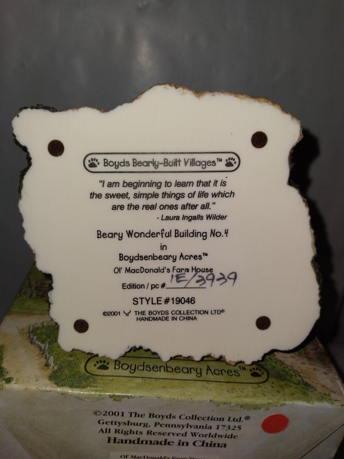 Boyds Bear Bearly Built Villages Ol Macdonalds Farm House Village Figurine 19046