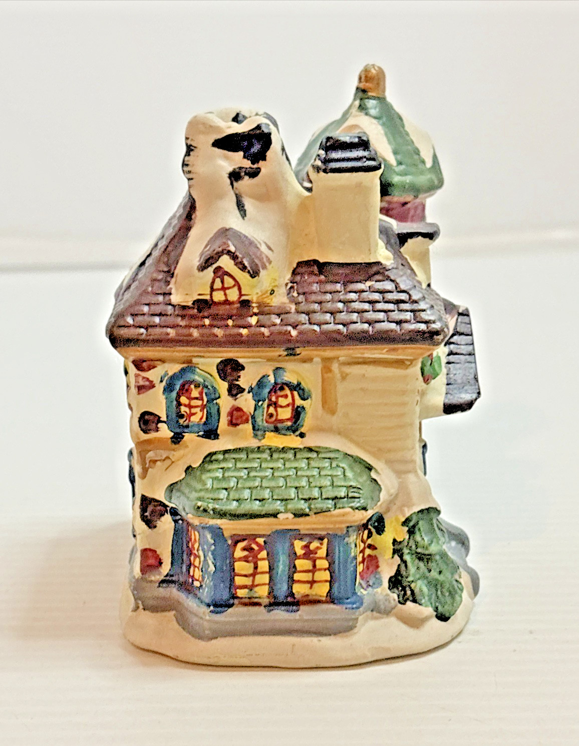 Holiday Inspirations Christmas Village Hotel Hand Painted Porcelain 4.25″