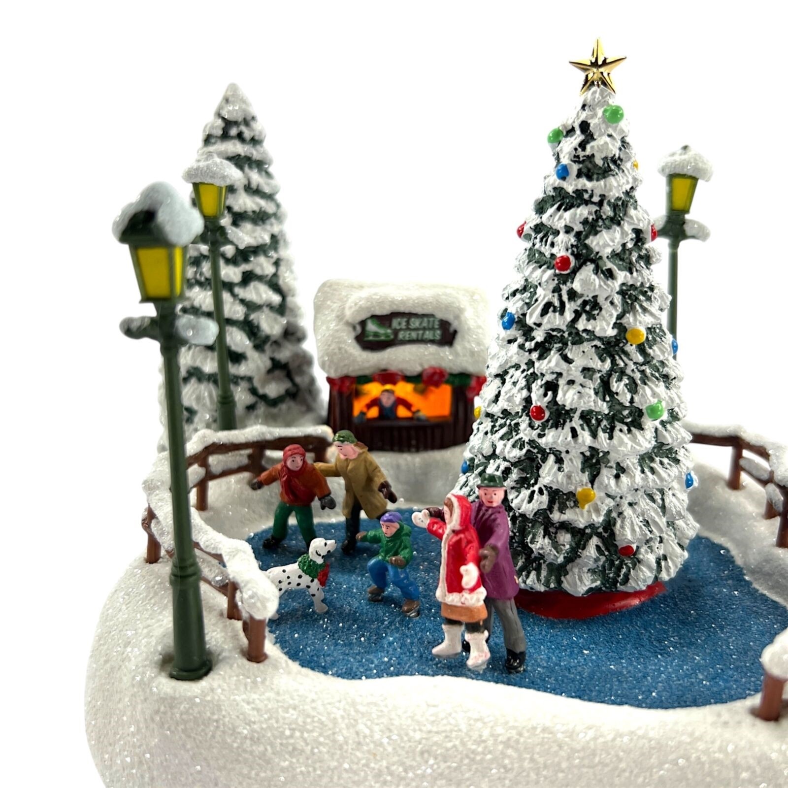 2024 Thomas Kinkade Teleflora Lighted Skating Pond Oh What Fun Christmas NOS