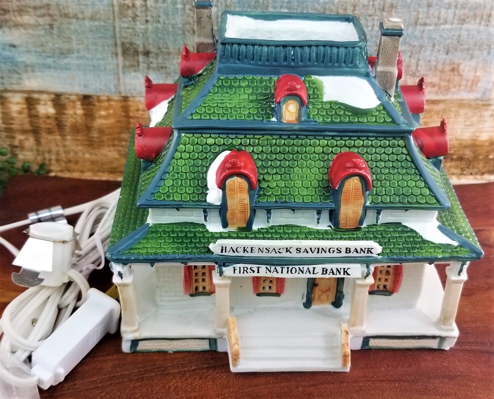 Vintage Caldor Village Lighted Christmas Hackensack First National Savings Bank