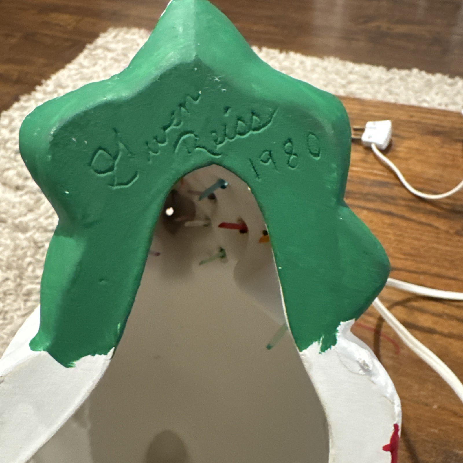 Vintage CERAMIC Igloo Christmas HOUSE Lighted Tress Snowman Christmas Village