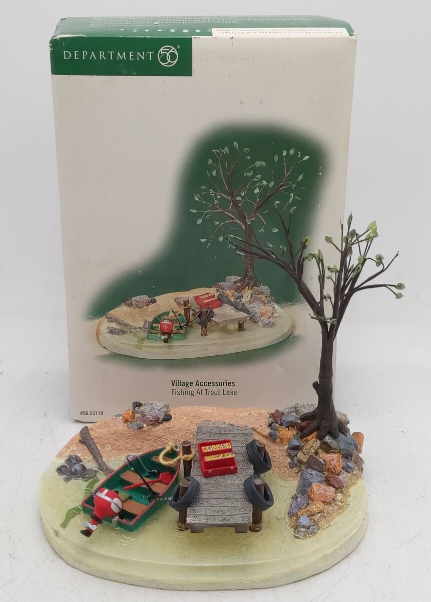 Dept 56 56.53110 Village accessories “fishing at trout lake” EX/Box