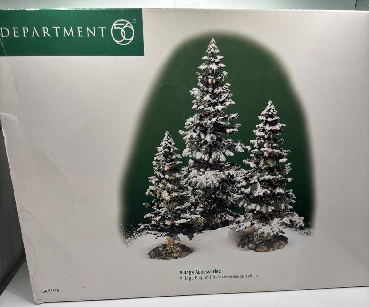 Department 56 Village Accessories Village Pequot Pines (Set of 3) 1 Small Dmg