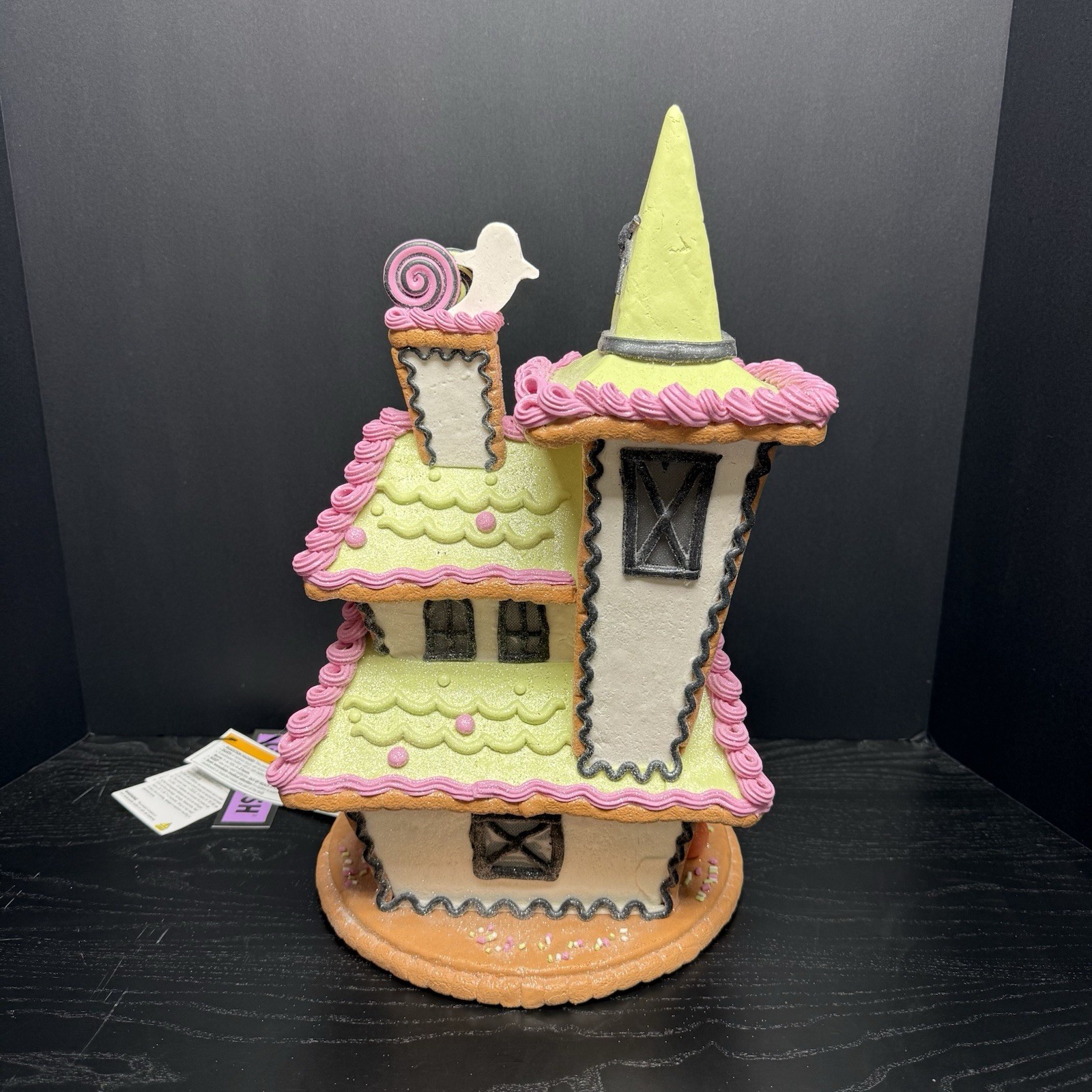 Halloween 16in Light Up Witch Gingerbread House LED Ghost Black Cat NEW