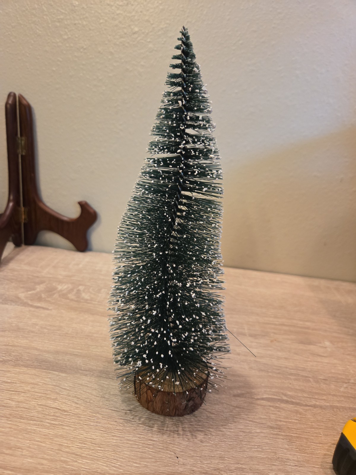 Dept 56 Christmas Village Flocked Bottle Brush Pine Tree (G) – 10″