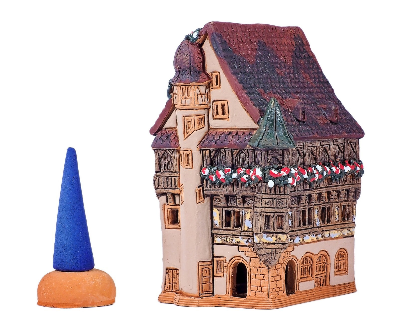 Ceramic Cone Incense Holder Pfister House in Colmar 10 cm © Midene