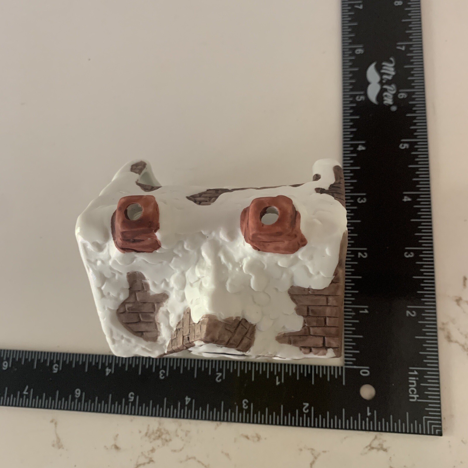 Vintage Porcelain Snow House Tealight Candle Holder Christmas Village Taiwan