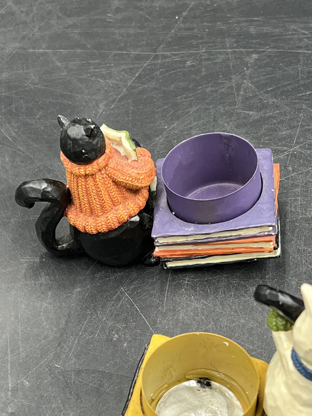 Spooky Hollow Witch Crafty Collect. Halloween Tea light Candle Holders lot of 3