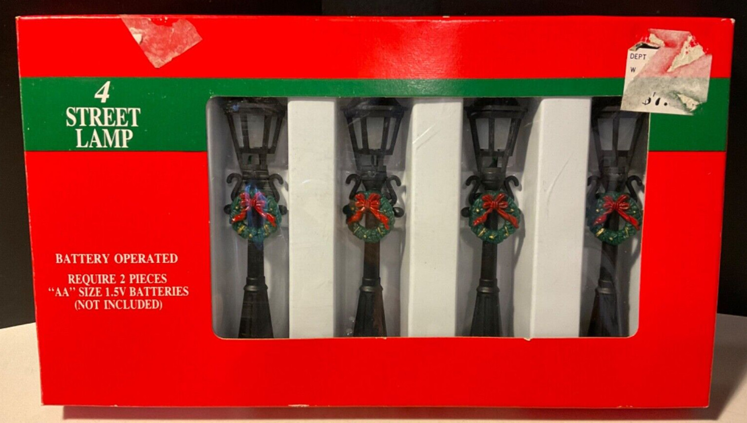 Vintage Caldor Set of 4 STREETLAMPS LIGHTS Christmas Village Accessory
