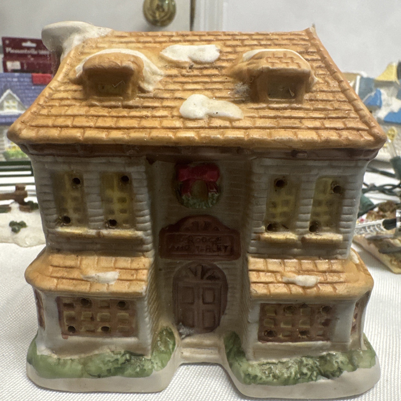 Dickens of London Village Mansion 1991 Ceramic Christmas House Scrooge & Marley