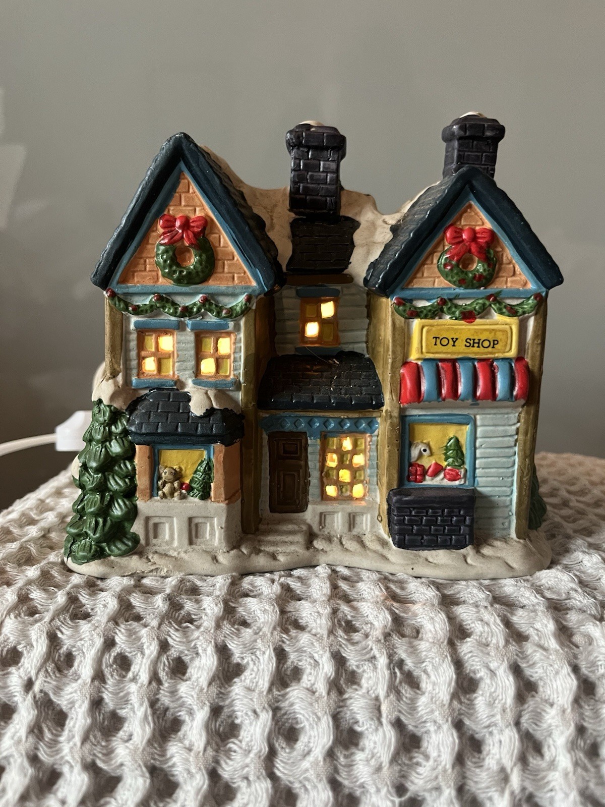 Christmas Village houses Vintage Church, Inn Toy Store Candy Store Church Op 281