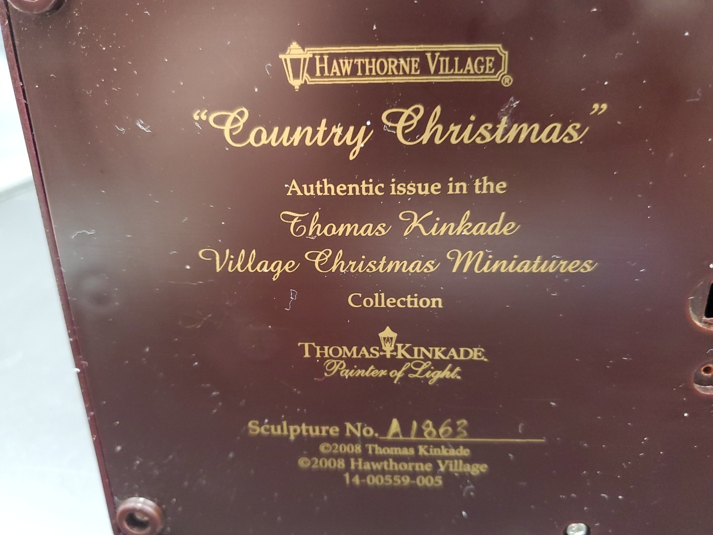 Thomas Kinkade Christmas Village Miniature Lighted Town Country Christmas W/ COA