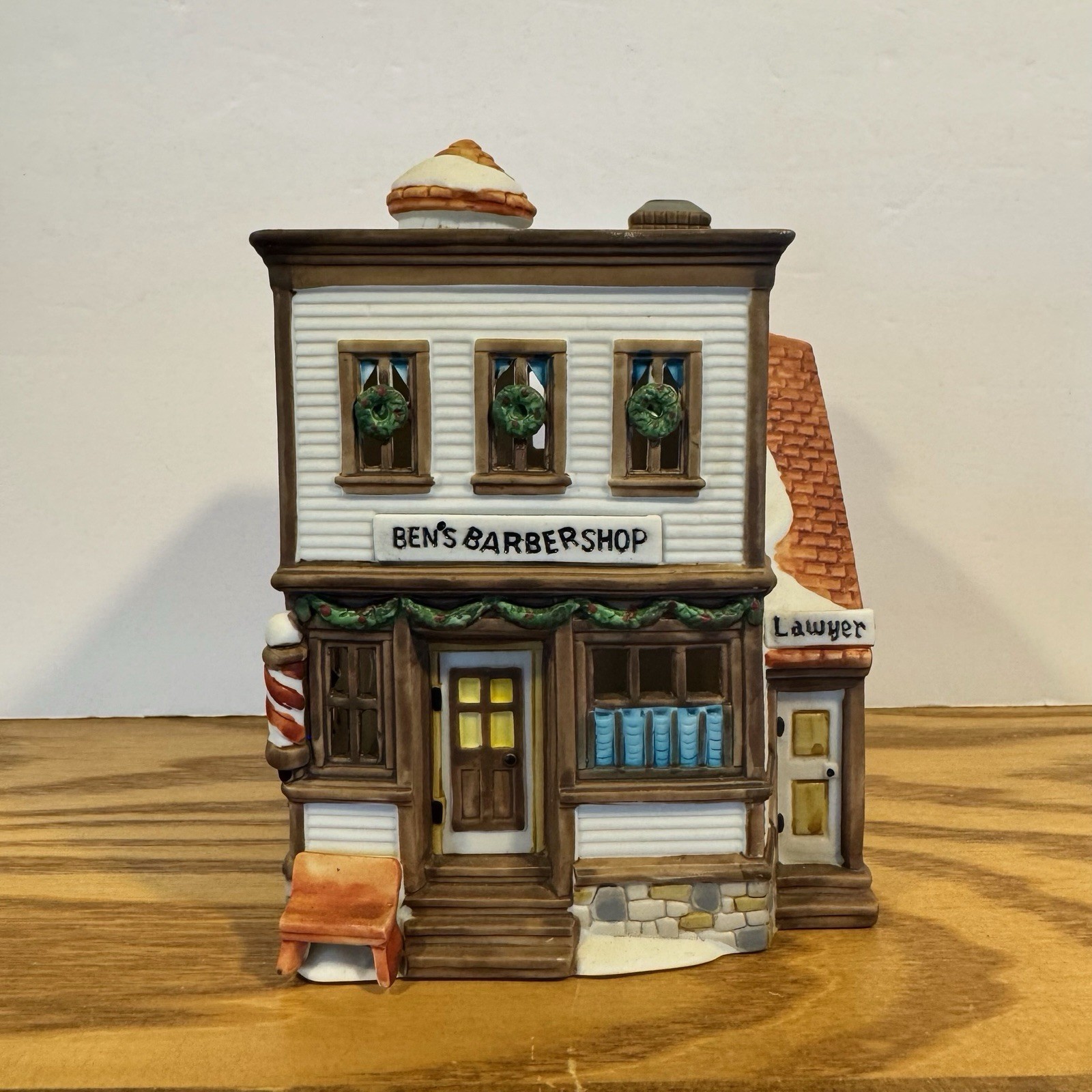 Vintage Dept 56 New England Village Series Ben’s Barber Shop 5939-0 Cherry Lane