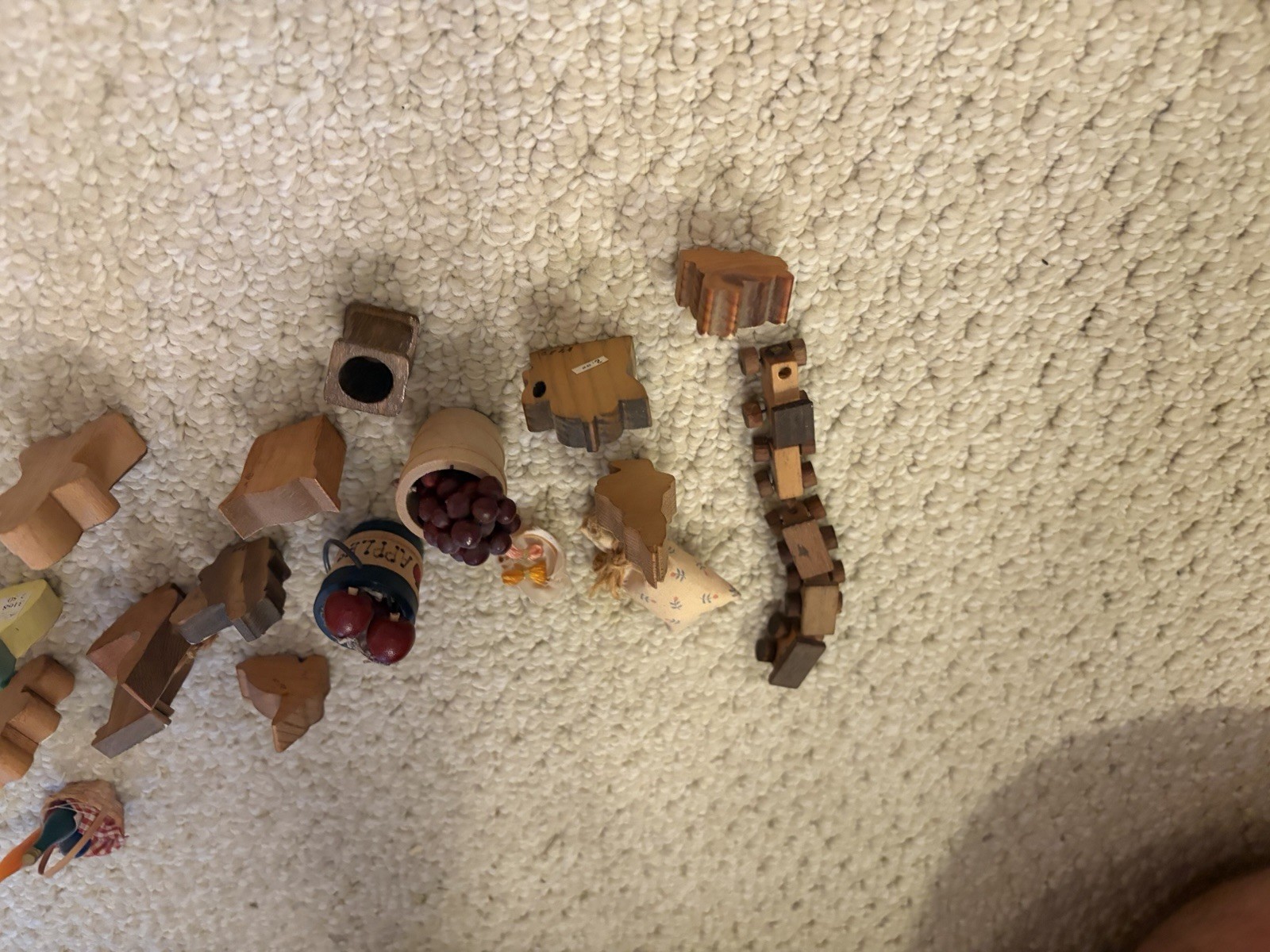 Lot Of Small Wooden Farm Scene Pieces